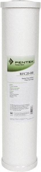 Pentair - 4-1/2" OD, 25µ, Granular Activated Carbon Radial Flow Cartridge Filter - 20" Long, Reduces Tastes, Odors & Sediments - Eagle Tool & Supply