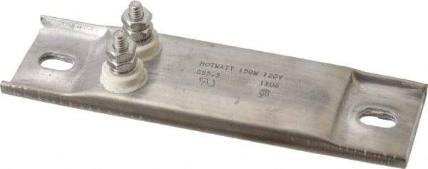 Hotwatt - 120 Volt, 150 Watt, 5-1/2" Long Channel Strip Heater - 1" Hot Length, 50 Watt per Sq In - Eagle Tool & Supply