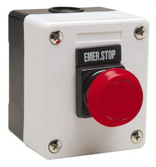 ACI - 1 Operator, Mushroom Head Control Station - Emergency Stop (Legend), Momentary Switch, NO/NC Contact - Eagle Tool & Supply