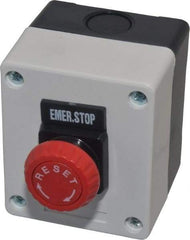 ACI - 1 Operator, Mushroom Head Control Station - Emergency Stop (Legend), Turn to Release Switch, NO/NC Contact - Eagle Tool & Supply