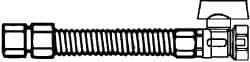 Dormont - 1/2" Inlet, 1/2" Outlet MIP x FIP with Straight Ball Valve Gas Connector - 24" Long, 3/8" Hose ID - Eagle Tool & Supply