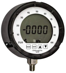 Made in USA - 4-1/2" Dial, 1/4 Thread, 0-1,000 Scale Range, Pressure Gauge - Lower Connection Mount, Accurate to 0.25% of Scale - Eagle Tool & Supply