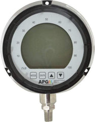 Made in USA - 4-1/2" Dial, 1/4 Thread, 0-200 Scale Range, Pressure Gauge - Lower Connection Mount, Accurate to 0.25% of Scale - Eagle Tool & Supply