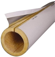 Made in USA - 1" Thick x 3" Pipe x 3' Long, Fiberglass Rigid Pipe Insulation - 850°F - Eagle Tool & Supply