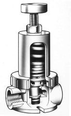 Simtech - 1/4" Pipe, NPTF End Connection, PVC Pressure Regulating Valve - EPDM Seal, 160 psi Inlet Pressure, 10 to 15 psi Working Pressure - Eagle Tool & Supply