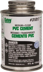 Oatey - 4 oz Medium Bodied Cement - Clear, Use with PVC up to 6" Diam - Eagle Tool & Supply