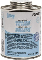 Oatey - 16 oz Medium Bodied Cement - Blue, Use with PVC up to 6" Diam - Eagle Tool & Supply