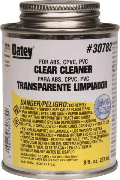 Oatey - 8 oz All-Purpose Cleaner - Clear, Use with ABS, PVC & CPVC For All Diameters - Eagle Tool & Supply