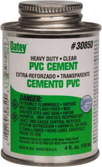 Oatey - 4 oz Heavy Duty Cement - Clear, Use with PVC up to 12" Diam - Eagle Tool & Supply