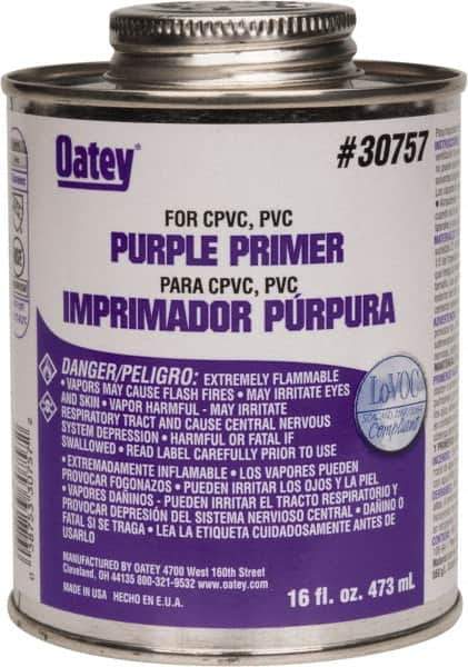 Oatey - 16 oz All Purpose Primer/Cleaner - Purple, Use with PVC & CPVC - Eagle Tool & Supply