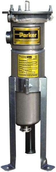 Parker - 2 Inch, Stainless Steel, Bag Filter Housing - FNPT End Connection, 160 GPM Max Flow - Eagle Tool & Supply