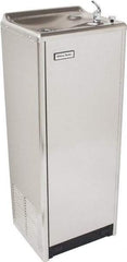 Halsey Taylor - 14 GPH Cooling Capacity Deluxe Floor Standing Water Cooler & Fountain - In-Wall, 0.2 hp, Stainless Steel - Eagle Tool & Supply