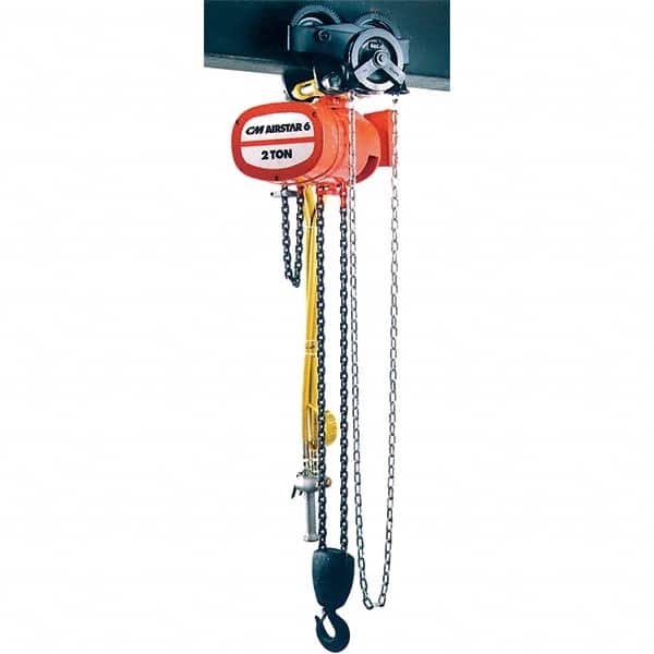CM - 6,000 Lb Load Limit, 10' Max Height Air Chain Hoist - Eagle Tool & Supply