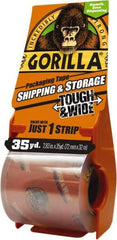 Gorilla Tape - 2-7/8" x 35 Yd Clear Acrylic Adhesive Packaging Tape - BOPP Film Backing, 3.4 mil Thick, 44 Lb Tensile Strength - Eagle Tool & Supply