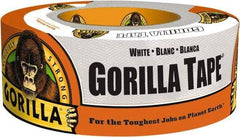 Gorilla Tape - 1-7/8" x 10 Yds White Duct Tape - 17 mil, Rubber Adhesive, Cotton/Polyester Blend Cloth Backing, 32°F to 150°F - Eagle Tool & Supply