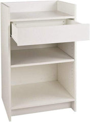 ECONOCO - 1 Shelf, Closed Shelving Register Stand - 24 Inch Wide x 24 Inch Deep x 38 Inch High, White - Eagle Tool & Supply