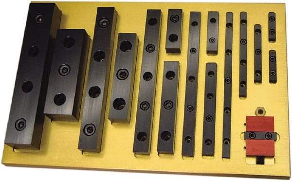 Mitee-Bite - 3" Long x 0.98" Wide x 0.73" High, 2 Hole Locating & Positioning Rails - 3/8-16, Low Carbon Steel - Eagle Tool & Supply