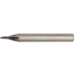 2.5 mm Dia. × 6 mm Shank × 2.5 mm DOC × 50 mm OAL, Carbide TiAlN, 2 Flute, 30°|CW Helix, Round, External , Ballnose End Mill