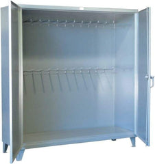 Strong Hold - Pegboard Storage Cabinet - Steel, 48" Wide x 24" Deep x 78" High, Dark Gray - Eagle Tool & Supply