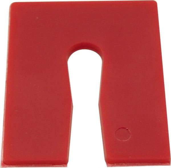 Precision Brand - 1,008 Piece, 1/8" Thick x 2" Wide x 3" Long Polystyrene Slotted Shim - Red, ±10% Tolerance - Eagle Tool & Supply