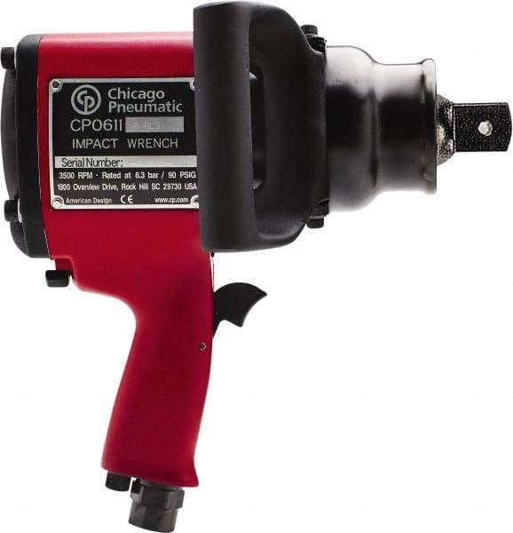 Chicago Pneumatic - 1" Drive, 3,500 RPM, 2,800 Ft/Lb Torque Impact Wrench - Pistol Grip Handle, 1,020 IPM, 48 CFM, 90 psi, 1/2" NPT Inlet - Eagle Tool & Supply