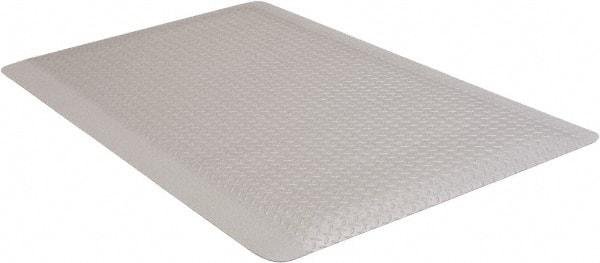 PRO-SAFE - 5' Long x 2' Wide, Dry Environment, Anti-Fatigue Matting - Gray, Vinyl with Vinyl Sponge Base, Beveled on 4 Sides - Eagle Tool & Supply