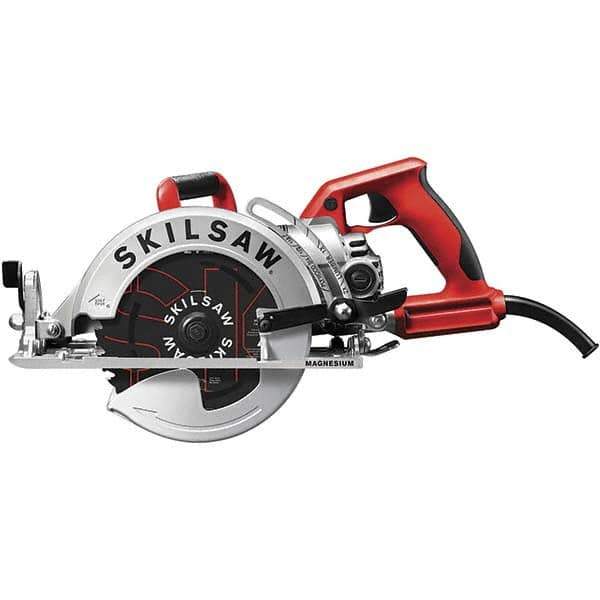 Skilsaw - 15 Amps, 7-1/4" Blade Diam, 5,300 RPM, Electric Circular Saw - 120 Volts, 8' Cord Length, 5/8" Arbor Hole, Left Blade - Eagle Tool & Supply