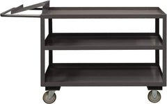Durham - 1,200 Lb Capacity, 30" Wide x 60" Long x 37-5/8" High Order Picking Cart - 3 Shelf, Steel, 2 Rigid/2 Swivel Casters - Eagle Tool & Supply