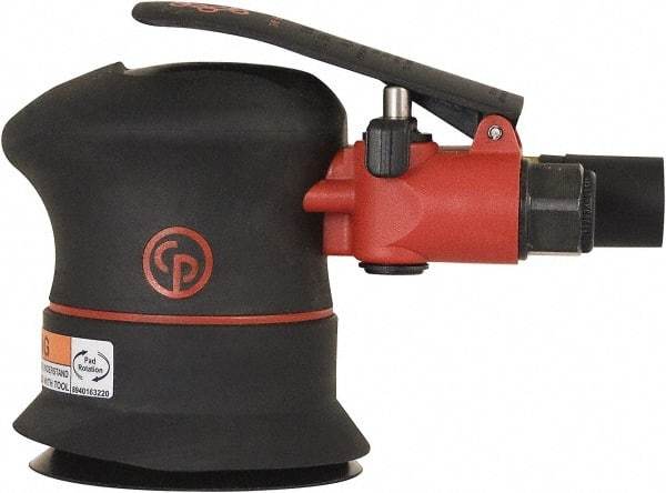 Chicago Pneumatic - 12,000 OPM, 16 CFM Air Consumption, 90 psi Air Pressure, Palm Air Orbital Sander - Round Pad, Hook & Loop Backing, 1/4" Inlet - Eagle Tool & Supply