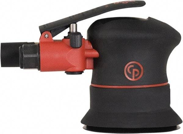 Chicago Pneumatic - 12,000 OPM, 16 CFM Air Consumption, 90 psi Air Pressure, Palm Air Orbital Sander - Round Pad, Hook & Loop Backing, 1/4" Inlet - Eagle Tool & Supply