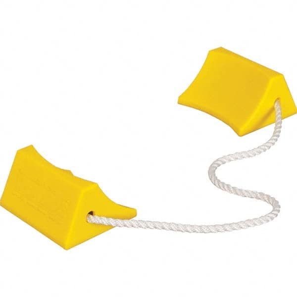 Checkers - 1 2-Piece 7-1/2" Wide x 2-3/4" High x 5-1/2" Deep Polyurethane Wheel Chock - Eagle Tool & Supply