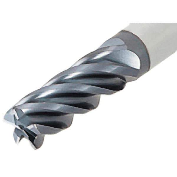 Iscar - 3/4", 5 Flute, Single End, Solid Carbide, 0.09" Corner Radius End Mill - 5" OAL, 38° Helix, Right Hand Flute, 1.87" LOC, Right Hand Cut - Eagle Tool & Supply