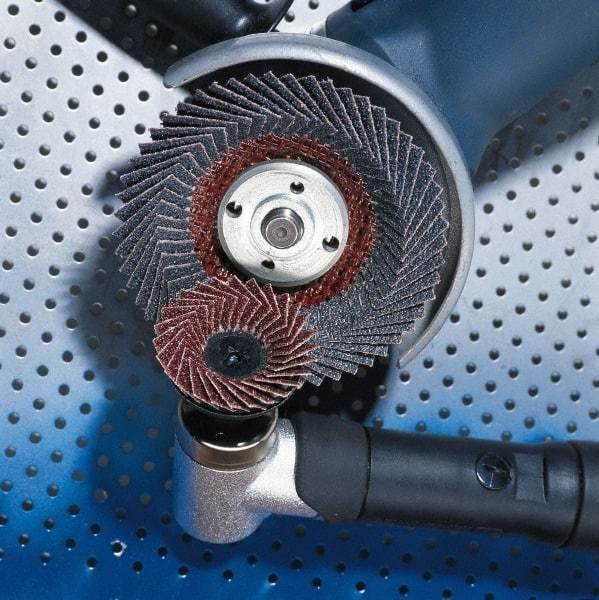 Garryson - 80 Grit, 7" Disc Diam, 5/8-11 Center Hole, Zirconia Alumina Flap Disc - 8,600 Max RPM, Fiberglass Backing, Arbor Attaching System, Coated - Eagle Tool & Supply