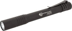 Streamlight - White LED Bulb, 100 Lumens, Disposable Mini Flashlight - Black Aluminum Body, 2 AAA Alkaline Batteries Included - Eagle Tool & Supply