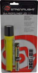 Streamlight - White LED Bulb, 65 Lumens, Industrial/Tactical Flashlight - Yellow Plastic Body, 2 AA Batteries Included - Eagle Tool & Supply