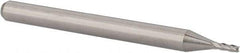 Accupro - 0.037", 0.111" LOC, 1/8" Shank Diam, 1-1/2" OAL, 4 Flute, Solid Carbide Square End Mill - Single End, Uncoated, Spiral Flute, 30° Helix, Centercutting, Right Hand Cut, Right Hand Flute, Series Miniature - Eagle Tool & Supply