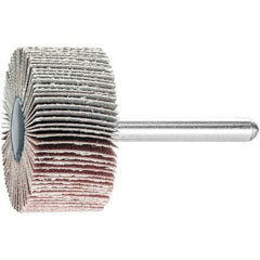 PFERD - 1-1/2" Diam x 1" Face Width, Aluminum Oxide Coated Mounted Flap Wheel - 1/4" Shank Mount, 240 Grit, 23,000 Max RPM - Eagle Tool & Supply