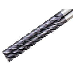Iscar - 8mm, 36mm LOC, 8mm Shank Diam, 90mm OAL, 6 Flute, Solid Carbide Square End Mill - Single End, TiAlN Finish, Spiral Flute, 45° Helix, Right Hand Cut, Right Hand Flute - Eagle Tool & Supply