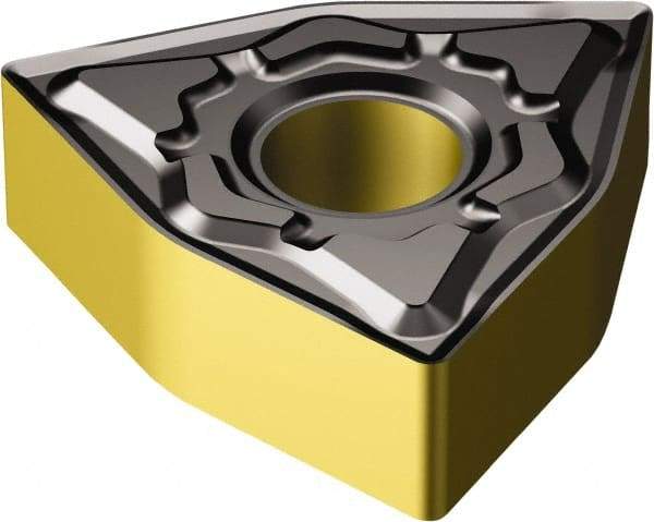 Sandvik Coromant - WNMG331 KF Grade 3210 Carbide Turning Insert - TiCN/AI2O3/TiN Finish, 80° Trigon, 3/8" Inscr Circle, 3/16" Thick, 1/64" Corner Radius - Eagle Tool & Supply