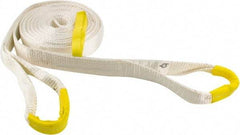 Erickson Manufacturing - 30' Long x 2" Wide, 18,000 Lb Basket Capacity, Polyester Blend Web Sling - White - Eagle Tool & Supply
