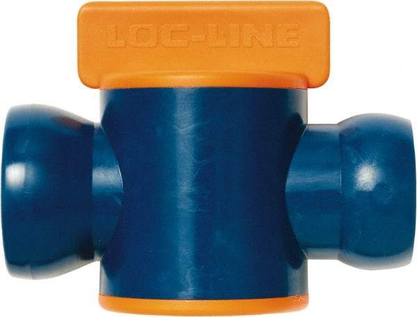 Loc-Line - 3/4" ID Coolant Hose In-Line Valve - Female to Ball Connection, Acetal Copolymer Body, Unthreaded, Use with Loc-Line Modular Hose Systems - Eagle Tool & Supply