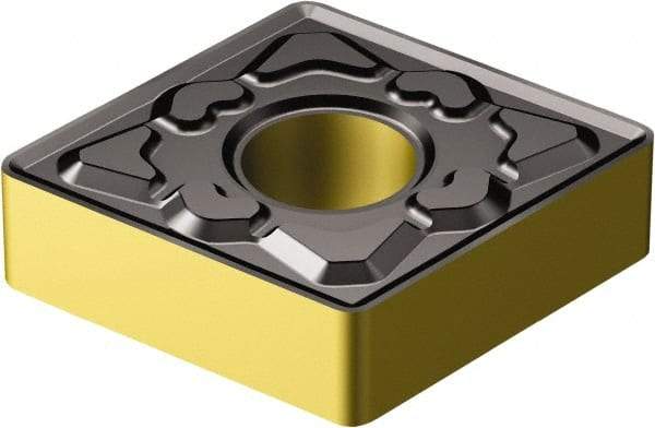 Sandvik Coromant - CNMG544 MM Grade 2220 Carbide Turning Insert - TiCN/AI2O3/TiN Finish, 80° Diamond, 5/8" Inscr Circle, 1/4" Thick, 1/16" Corner Radius - Eagle Tool & Supply