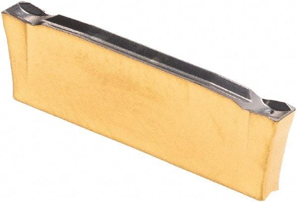 Iscar - DGN2002 IC808 Grade, 0.0787" Cutting Width, Carbide Cutoff Insert - Neutral Lead Angle, 0.0079" Cnr Rad, TiAlN/AlTiN/TiN Coated, Double End - Eagle Tool & Supply