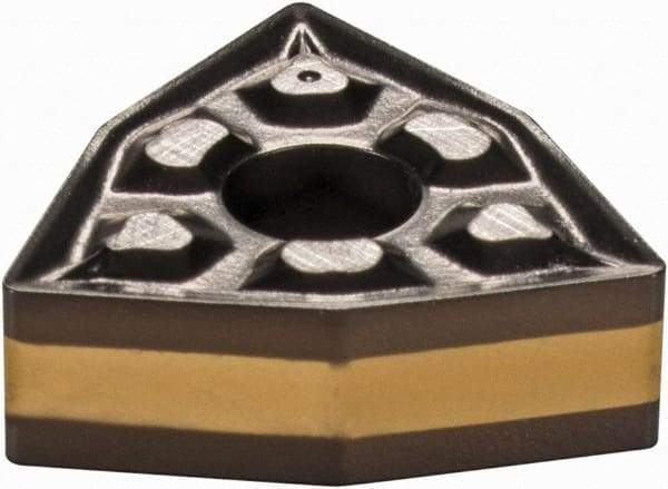 Iscar - WNMG3-1 TF Grade IC8250 Carbide Turning Insert - TiCN/Al2O3/TiN Finish, 80° Trigon, 3/8" Inscr Circle, 5/32" Thick, 1/64" Corner Radius - Eagle Tool & Supply