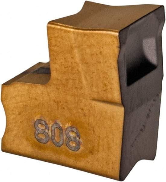 Iscar - TAG5 IC808 Grade, 0.1988" Cutting Width, Carbide Cutoff Insert - Neutral Lead Angle, 0.0098" Cnr Rad, TiAlN/AlTiN/TiN Coated, Single End - Eagle Tool & Supply