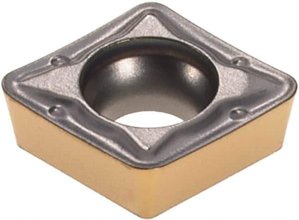 Iscar - CPMT2-2 PF Grade IC807 Carbide Turning Insert - TiAlN/TiN Finish, 80° Diamond, 1/4" Inscr Circle, 3/32" Thick, 1/32" Corner Radius - Eagle Tool & Supply
