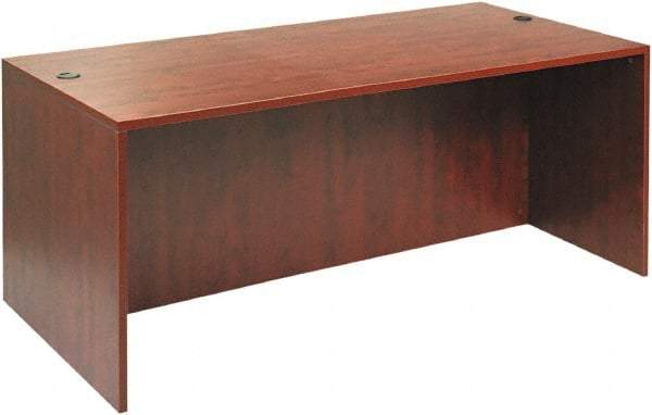 ALERA - Woodgrain Laminate Desk Shell - 71" Wide x 35-1/2" Deep x 29-5/8" High, Medium Cherry - Eagle Tool & Supply