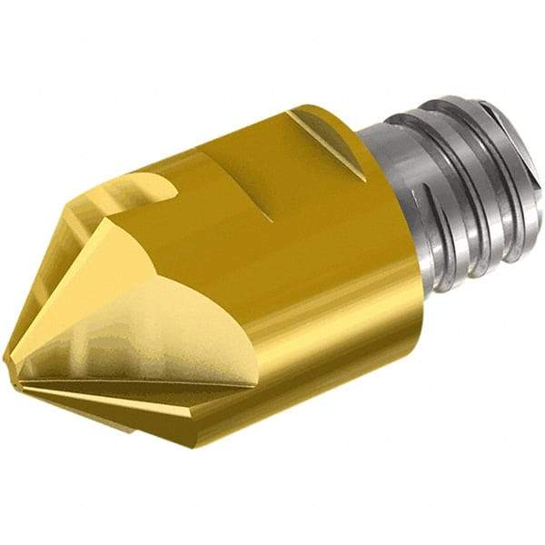 Iscar - MM ECF Grade IC908 Carbide Chamfer Milling Tip Insert - TiAlN Finish, 6 Flutes, 4mm Cutting Diam, 16mm Depth of Cut, 20.5mm Extension - Eagle Tool & Supply