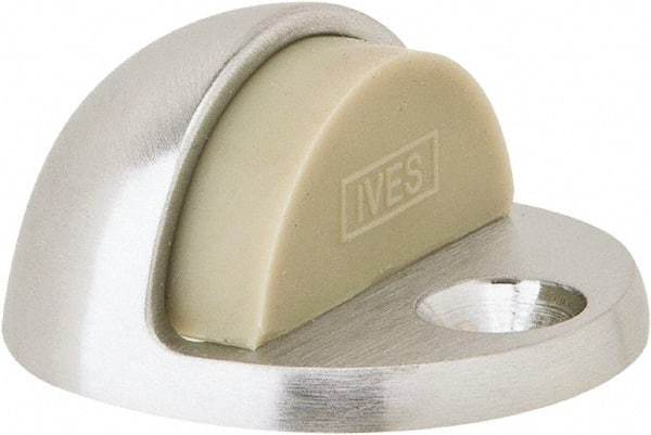 IVES - 4" Projection Floor Door Stop - Screw Mount, Satin Chrome Finish - Eagle Tool & Supply