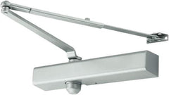 Falcon - 13-1/4" Closer Body Length, Medium Duty Multi-Sized Door Closer Manual Damper - Aluminum Finish, Non-Handed - Eagle Tool & Supply